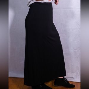 Vintage black elastic waist maxi skirt